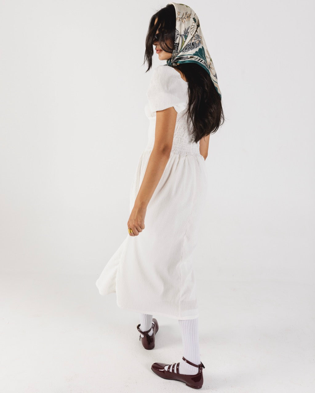 Puff Sleeve Midi Dress