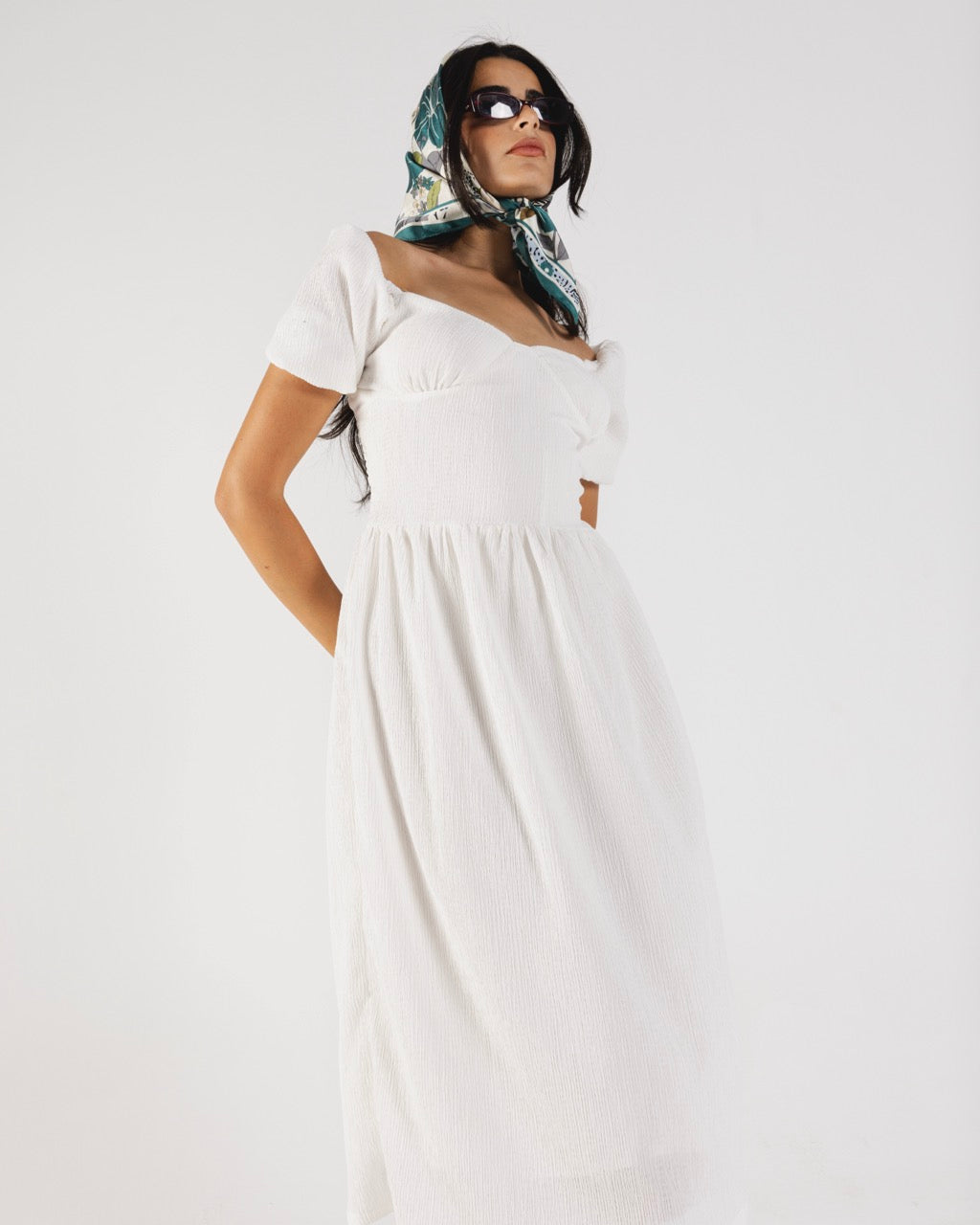 Puff Sleeve Midi Dress