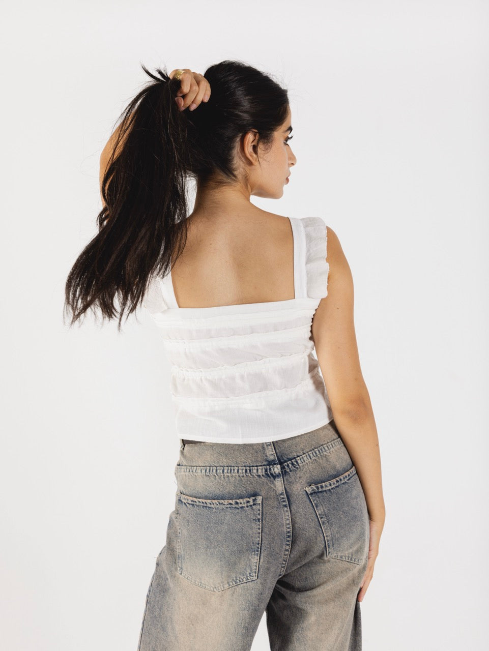 Ruffled Tie Front Top