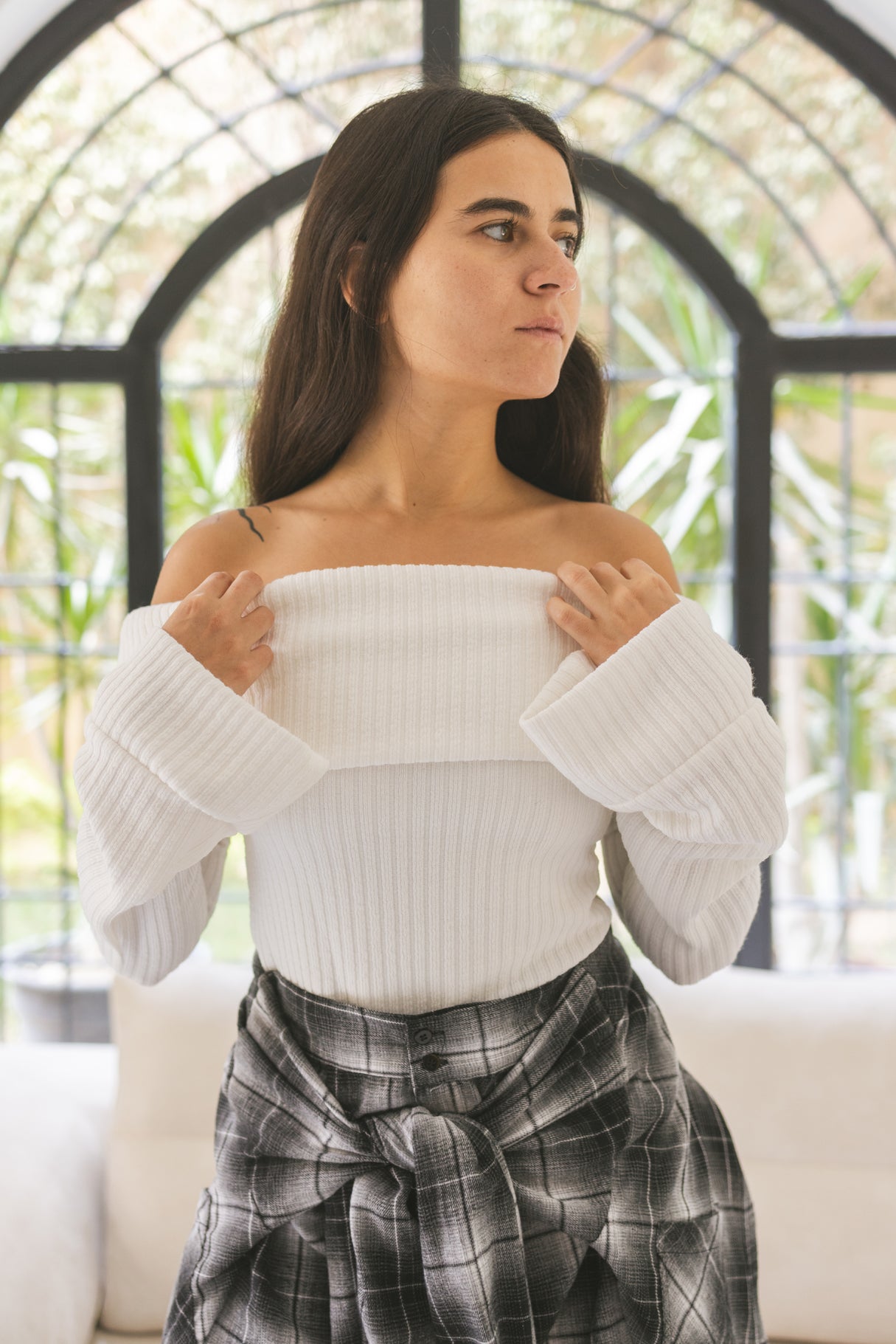 Off Shoulder Blouse in White