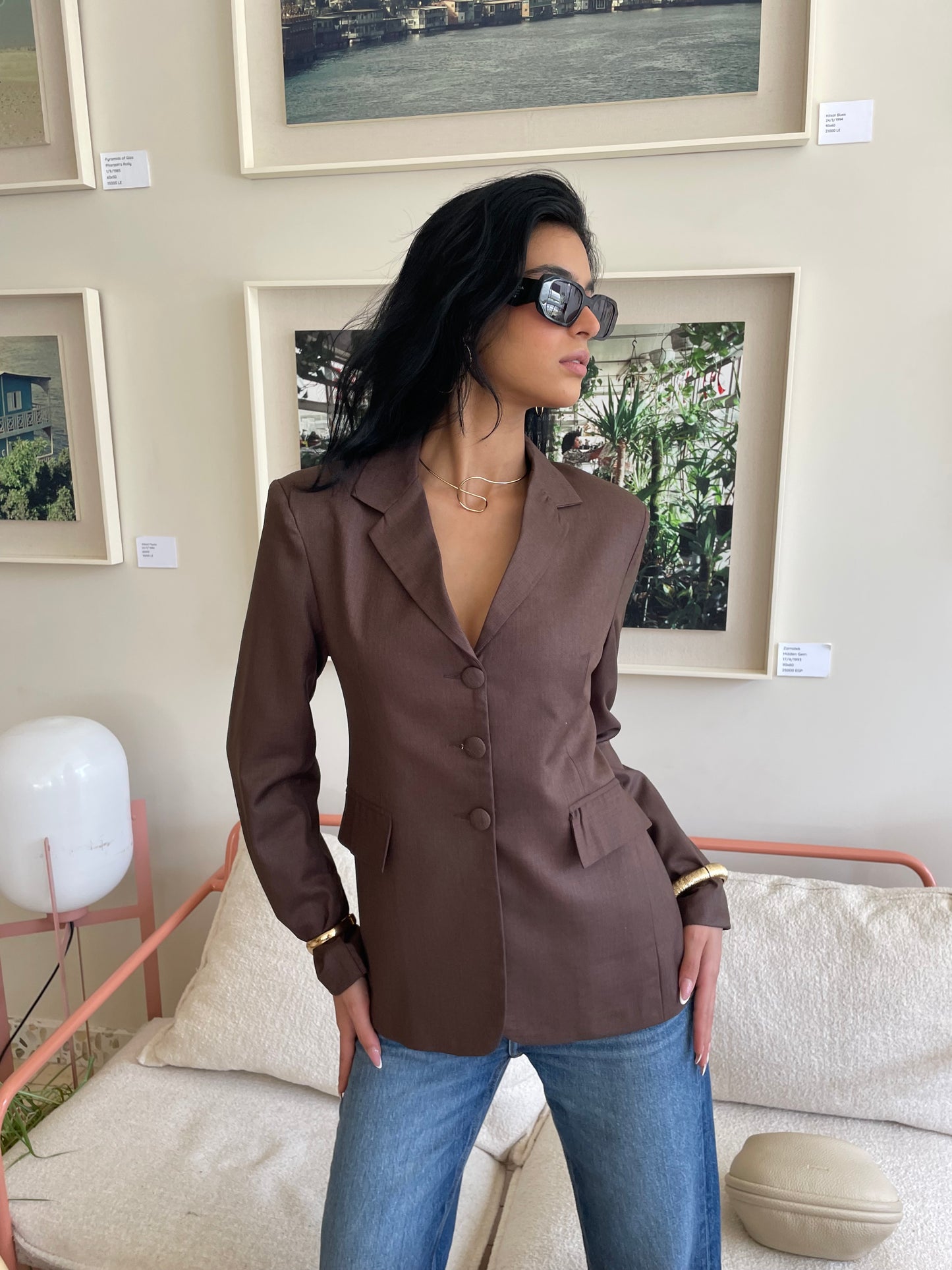 Cinched Brown Blazer