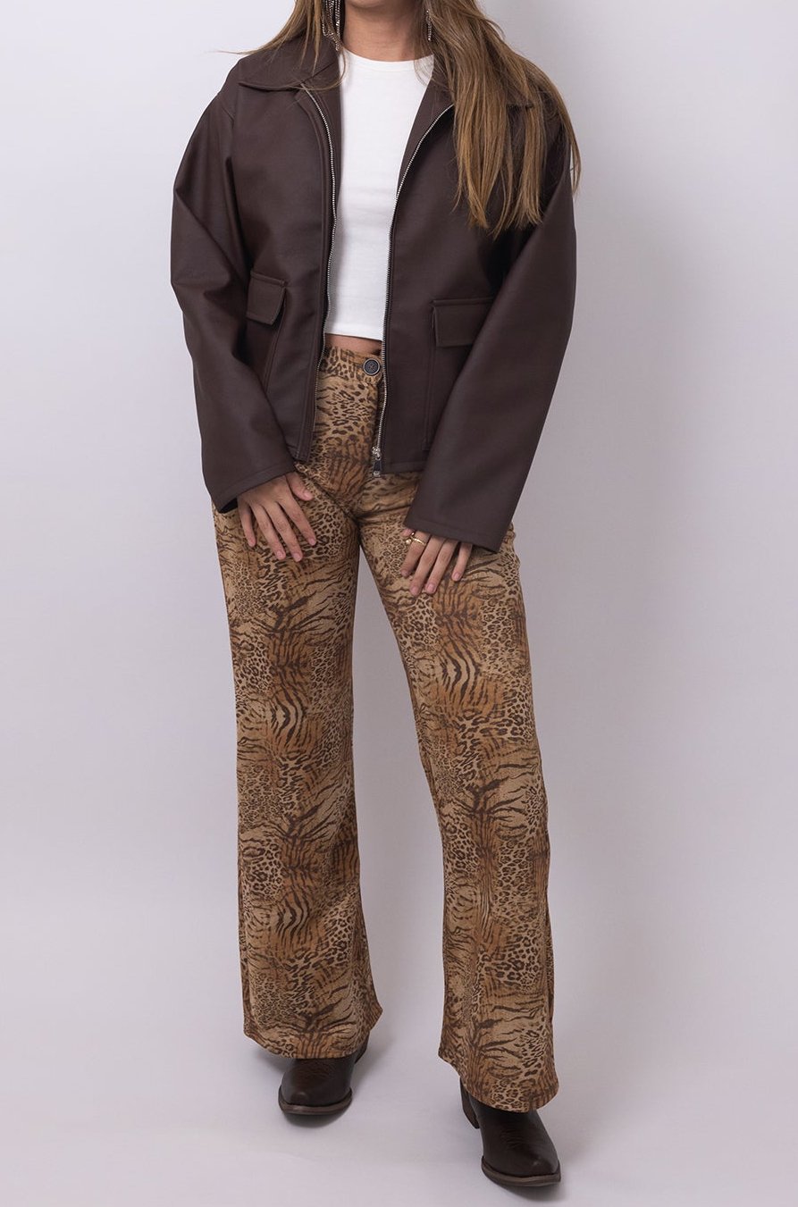 Leopard Suede Pants