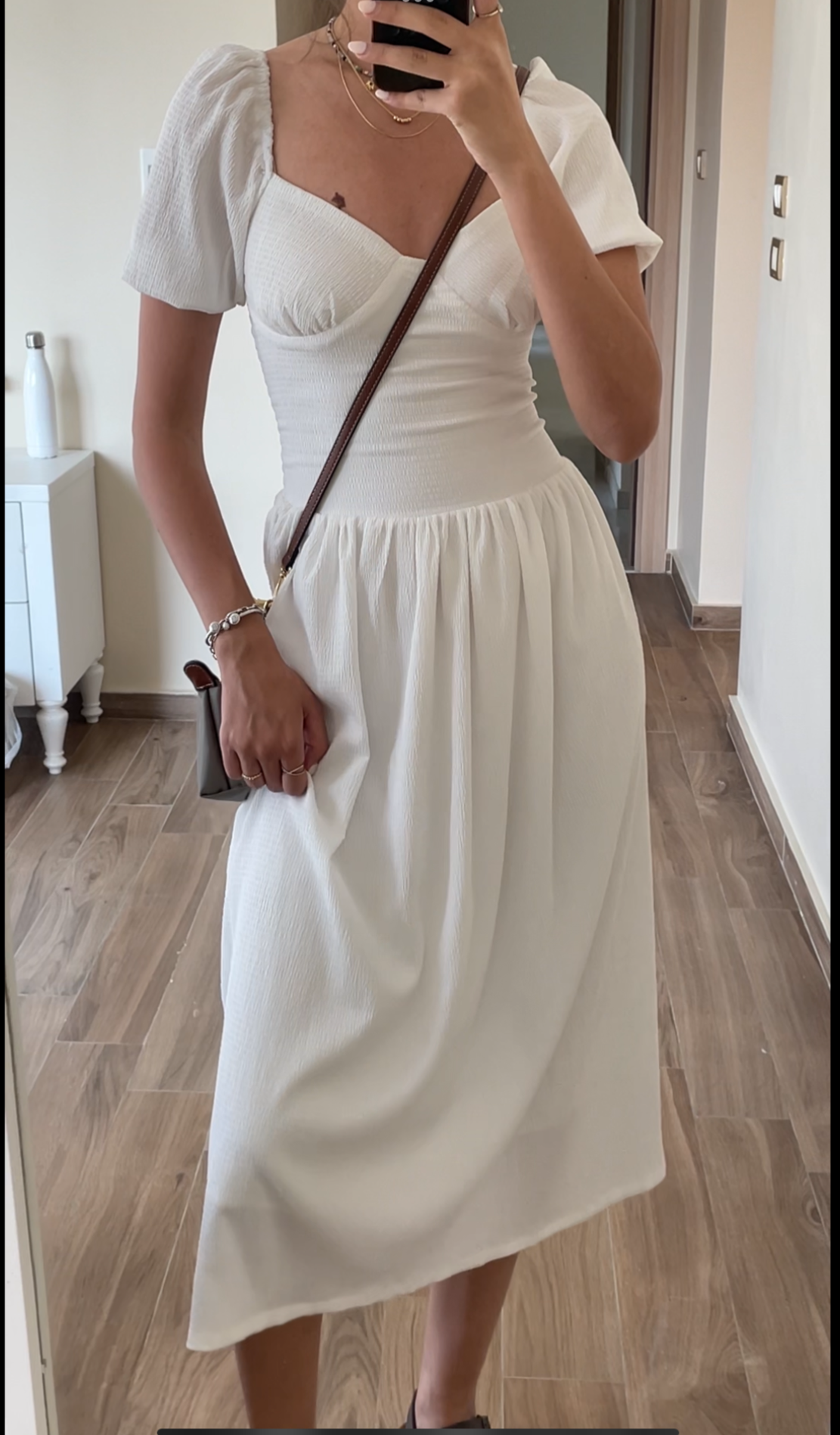 Puff Sleeve Midi Dress