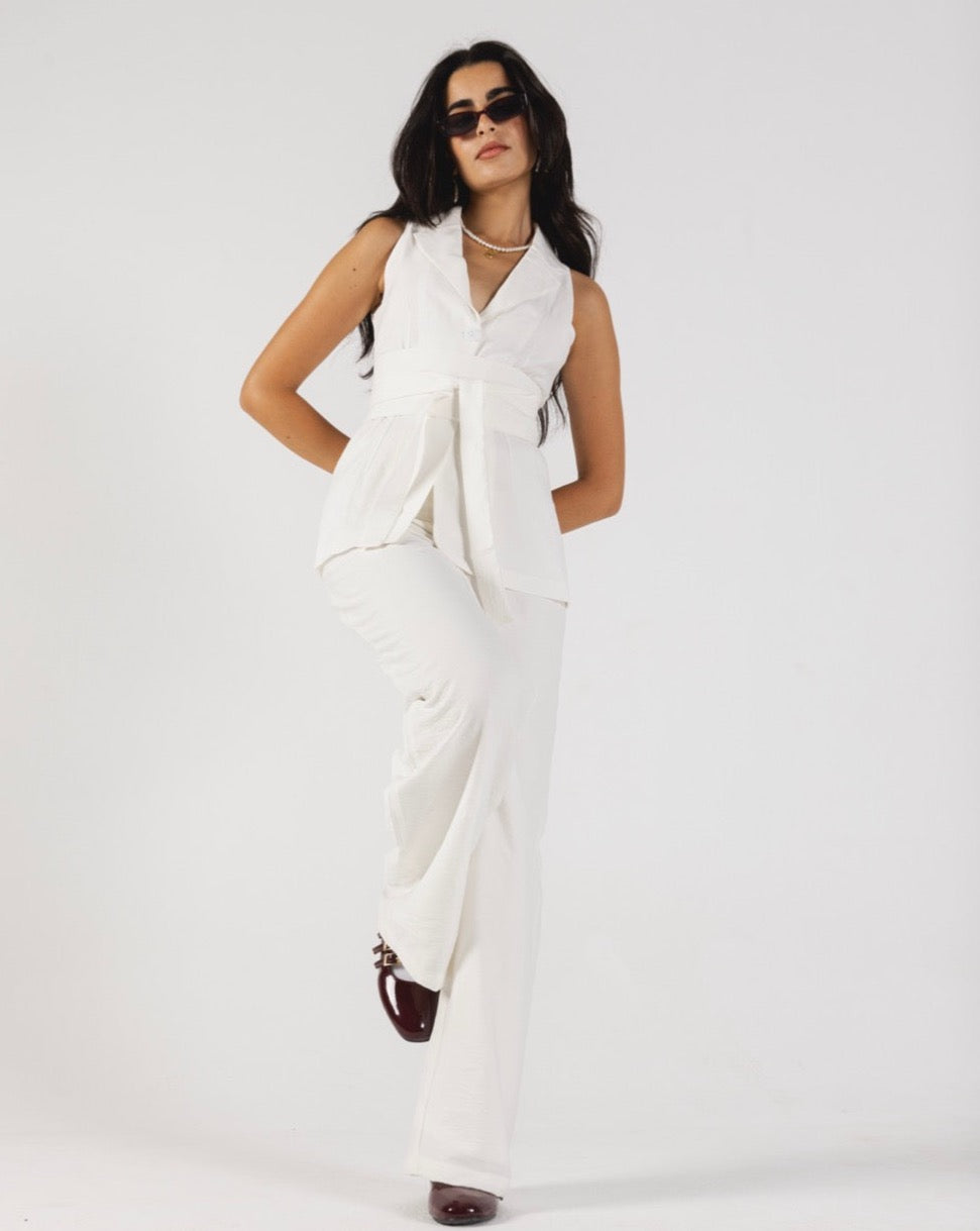 White Set Double Layered Pants