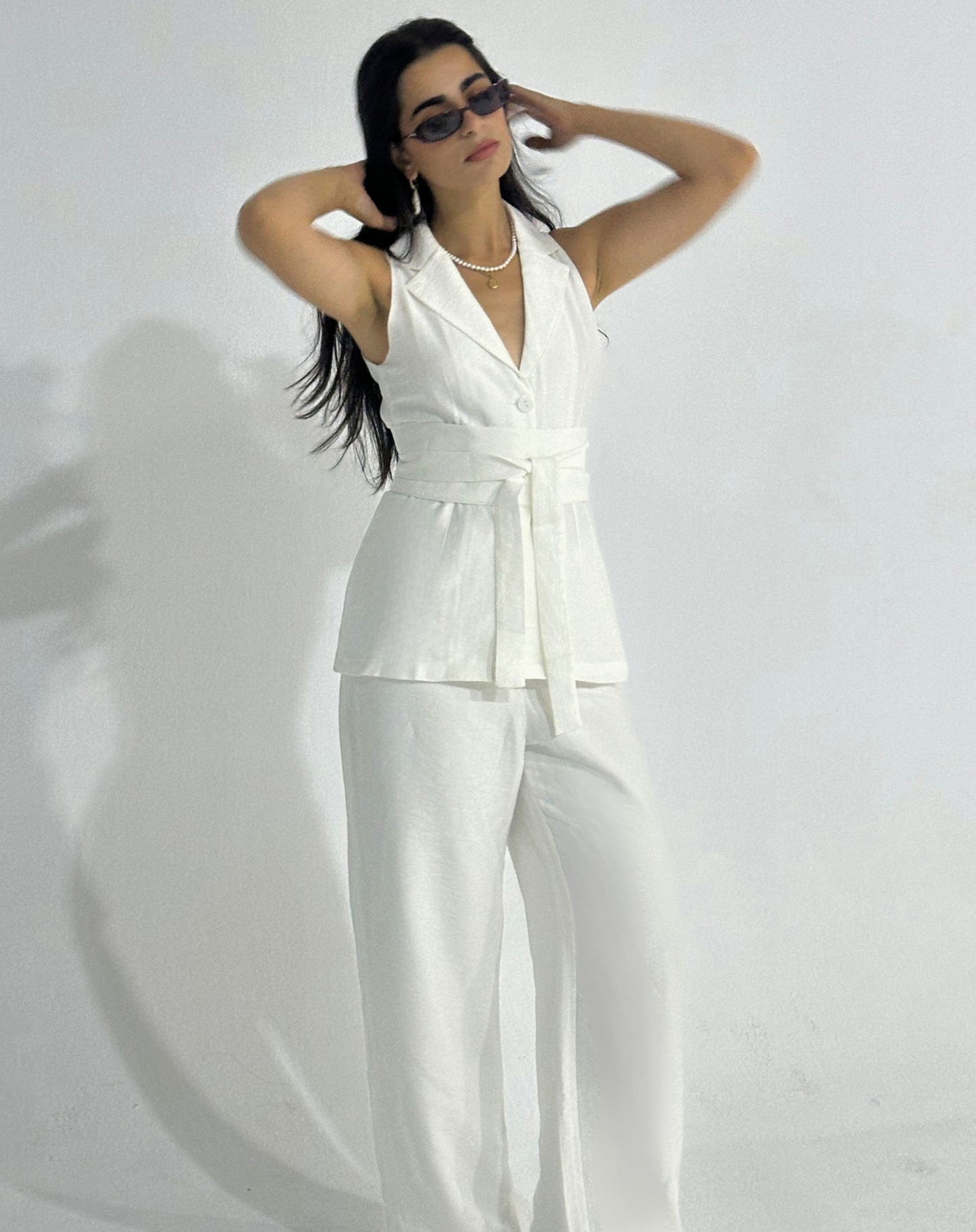 White Set Double Layered Pants