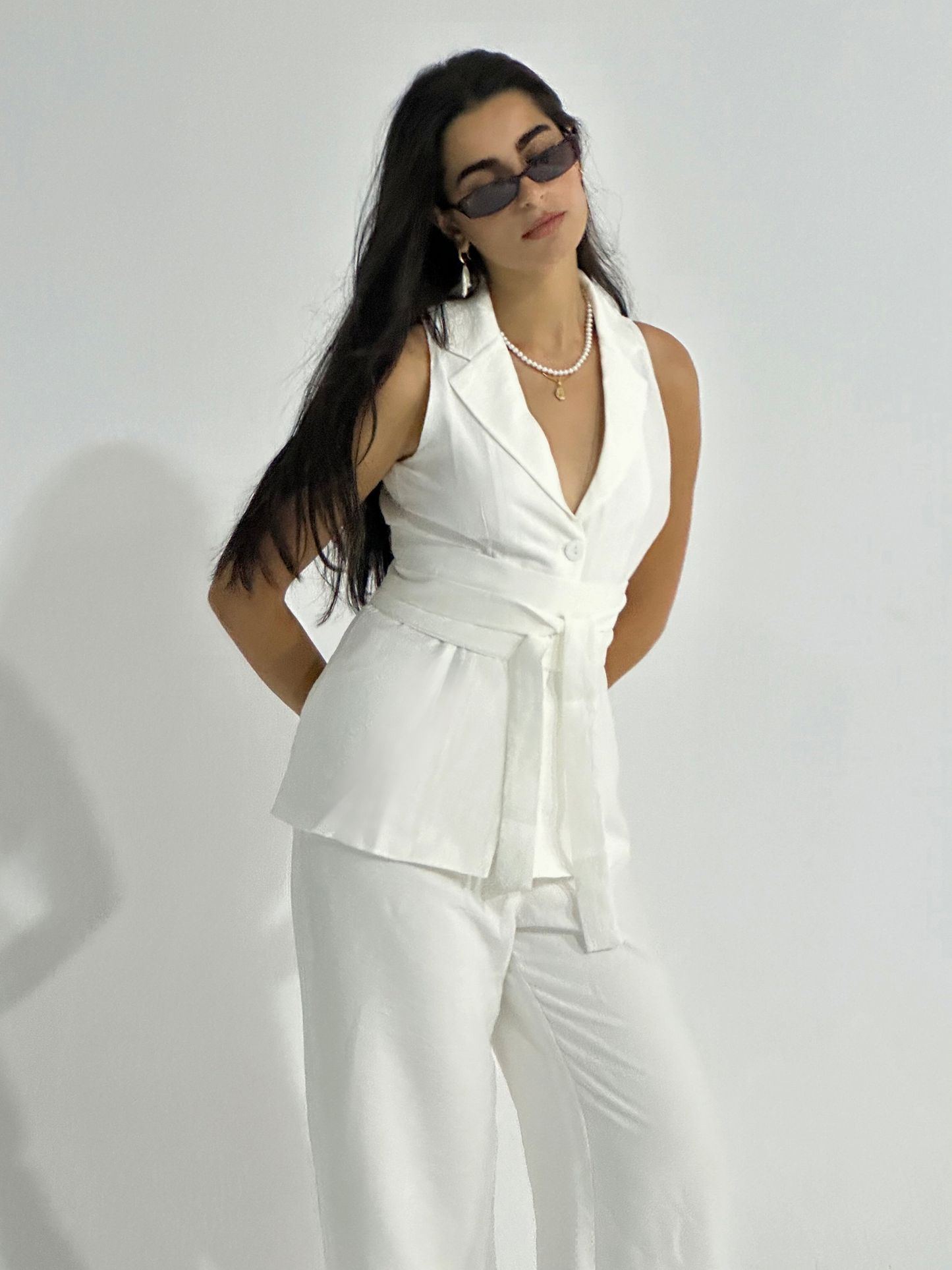 White Set Double Layered Pants