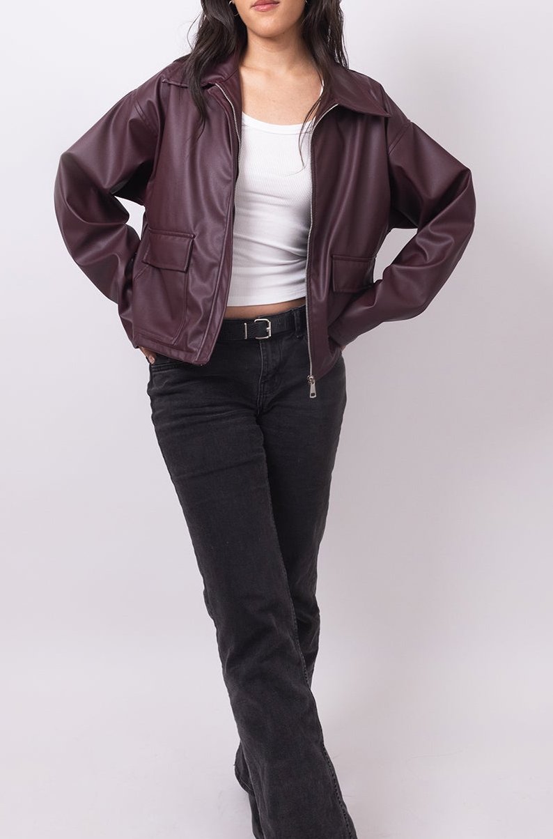 Burgundy Leather Jacket