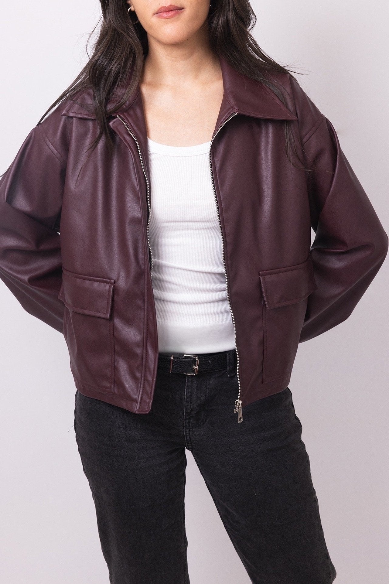 Burgundy Leather Jacket