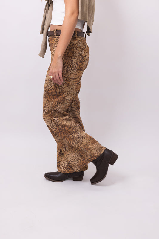 Leopard Suede Pants